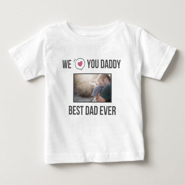 CAMISETA PARA BEBÊ EU AMO MINHAS ROUPAS DE BEBÊ PAI FOTO PERSONALIZAD (Frente)