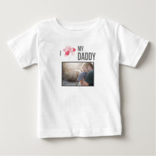 CAMISETA PARA BEBÊ EU AMO MINHAS ROUPAS DE BEBÊ PAI FOTO PERSONALIZAD