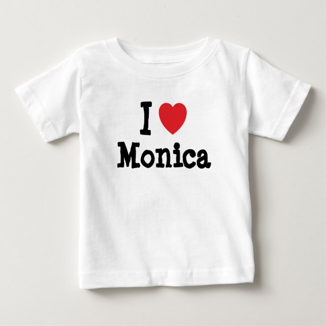 Camiseta Para Bebê Eu amo Monica Heart Shirt (Frente)