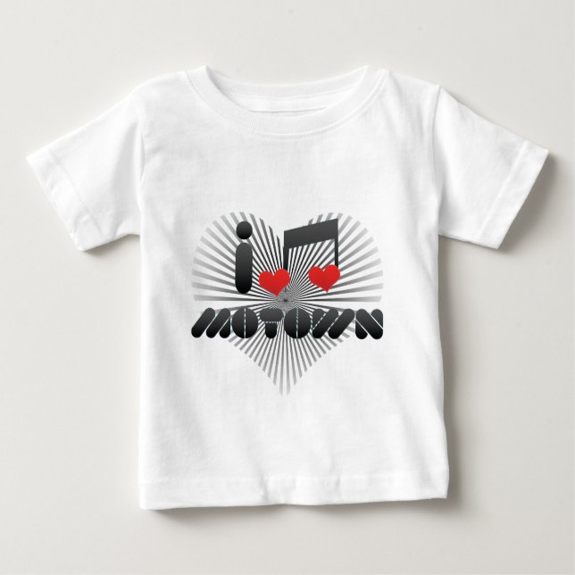 Camiseta Para Bebê Eu amo Motown (Frente)