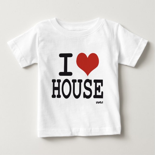 Camiseta Para Bebê Eu amo música da Casa (Frente)