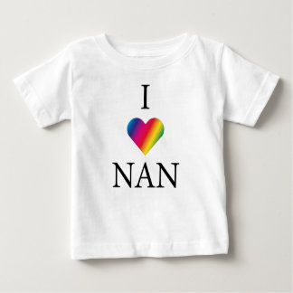 Camiseta Para Bebê EU AMO NAN RAINBOW CORAÇÃO Bebê T-Shirt