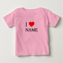 Camiseta Para Bebê Eu amo nome (personalizável)