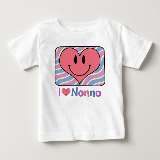 Camiseta Para Bebê Eu amo Nonno (Frente)