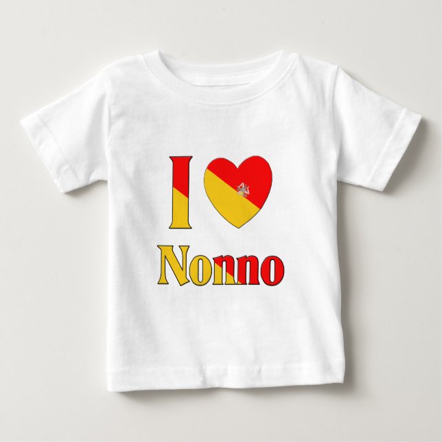 Camiseta Para Bebê Eu amo Nonno (Frente)