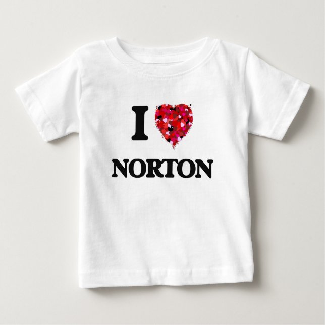 Camiseta Para Bebê Eu amo Norton (Frente)