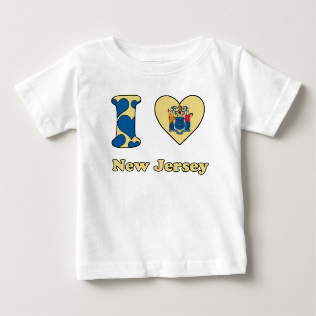 Camiseta Para Bebê Eu amo Nova Jersey (Frente)