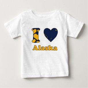 Camiseta Para Bebê Eu amo o Alasca