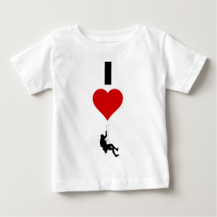 Camiseta Para Bebê Eu amo o alpinismo (vertical)