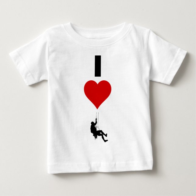 Camiseta Para Bebê Eu amo o alpinismo (vertical) (Frente)