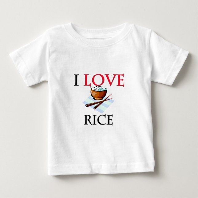 Camiseta Para Bebê Eu amo o arroz (Frente)