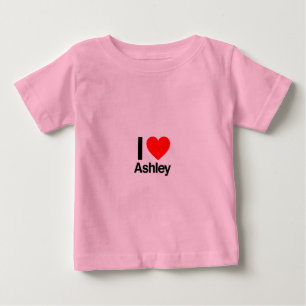 Camiseta Para Bebê eu amo o ashley