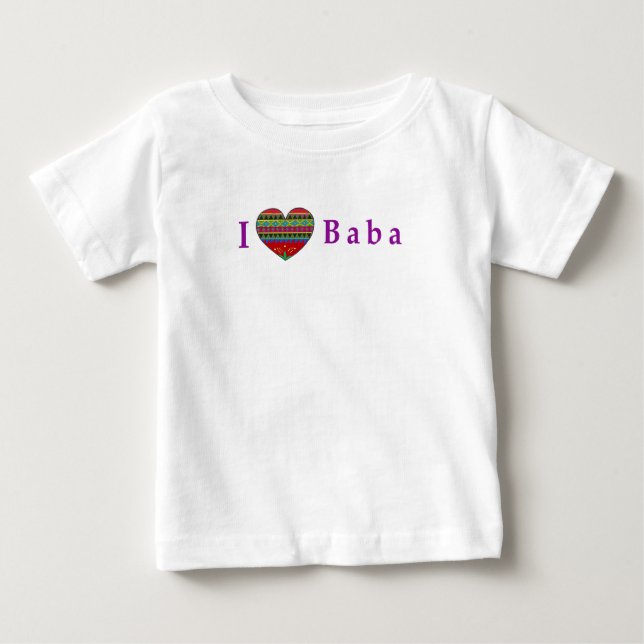 Camiseta Para Bebê Eu amo o babá (Frente)