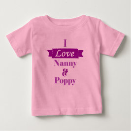 Camiseta Para Bebê Eu amo o baby-sitter e a papoila - bandeira roxa
