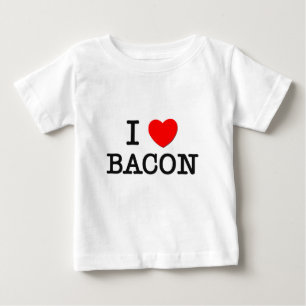 Camiseta Para Bebê Eu amo o BACON (a comida)