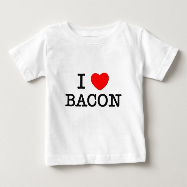 Camiseta Para Bebê Eu amo o BACON (a comida) (Frente)