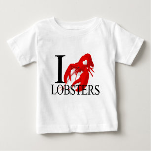 Camiseta Para Bebê Eu amo o bebê das lagostas
