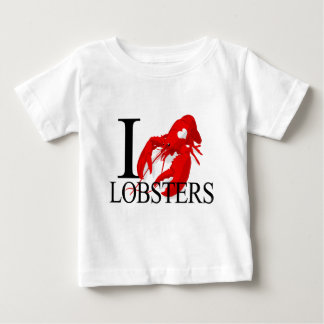 Camiseta Para Bebê Eu amo o bebê das lagostas