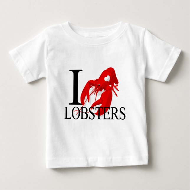 Camiseta Para Bebê Eu amo o bebê das lagostas (Frente)
