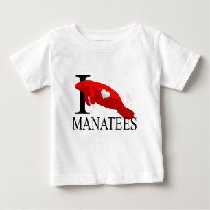 Camiseta Para Bebê Eu amo o bebê dos peixes-boi
