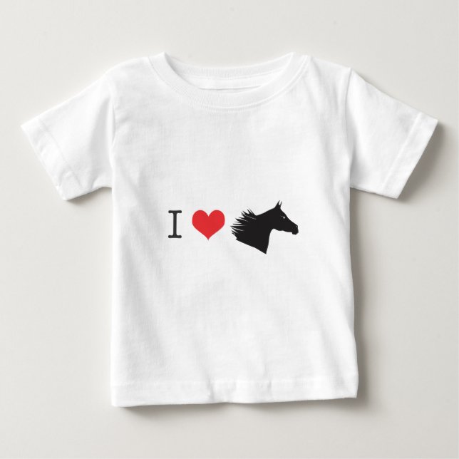 Camiseta Para Bebê Eu amo o cavalo (Frente)