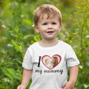Camiseta Para Bebê Eu amo o coração, minha mamãe personalizada, fo