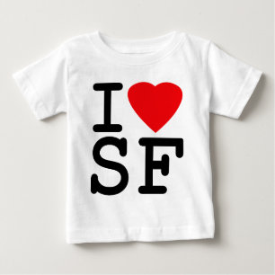 Camiseta Para Bebê Eu amo o coração San Francisco