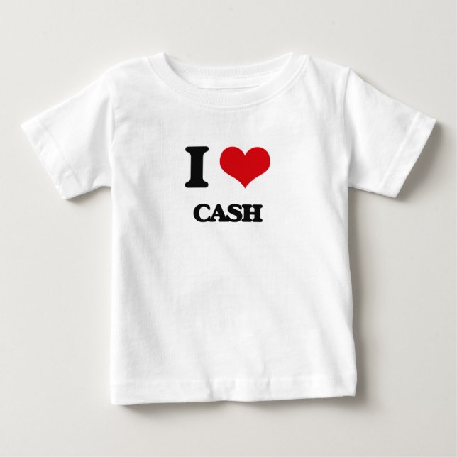Camiseta Para Bebê Eu amo o dinheiro (Frente)