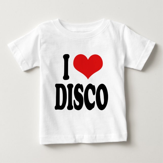 Camiseta Para Bebê Eu amo o disco (Frente)