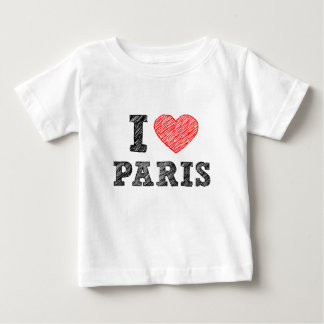 Camiseta Para Bebê Eu amo o esboço de Paris