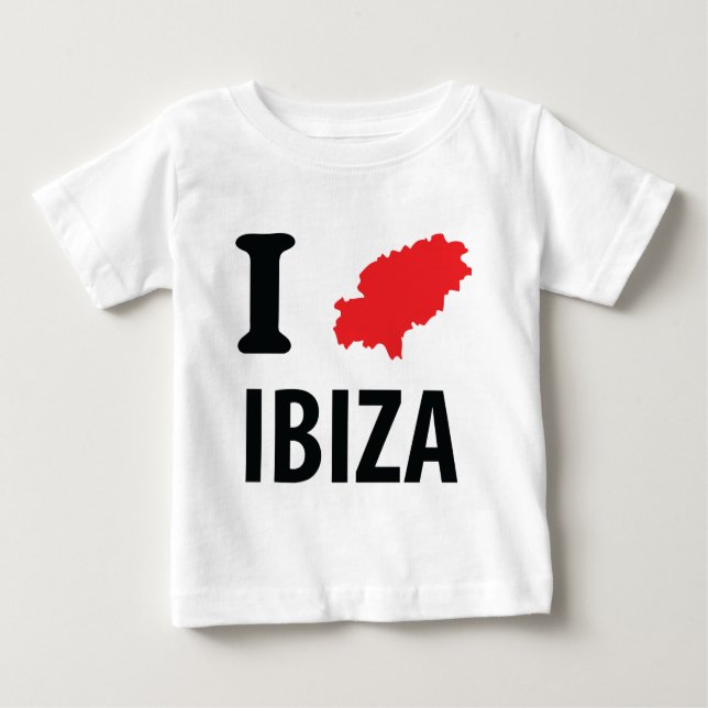 Camiseta Para Bebê Eu amo o ícone do contorno de Ibiza (Frente)