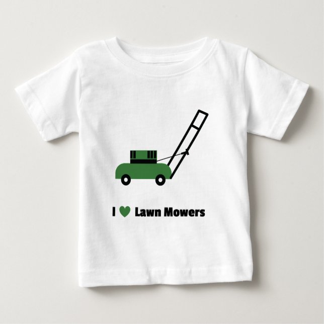 Camiseta Para Bebê Eu amo o Lawn Mowers (Frente)