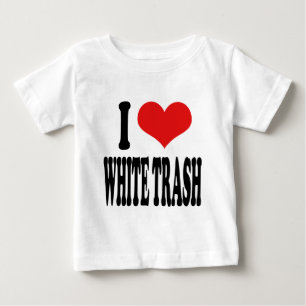Camiseta Para Bebê Eu amo o lixo branco