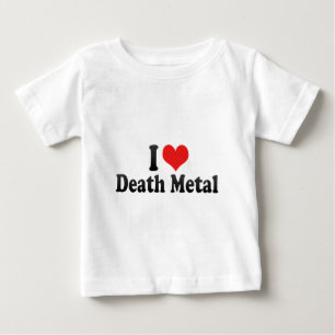 Camiseta Para Bebê Eu amo o metal da morte