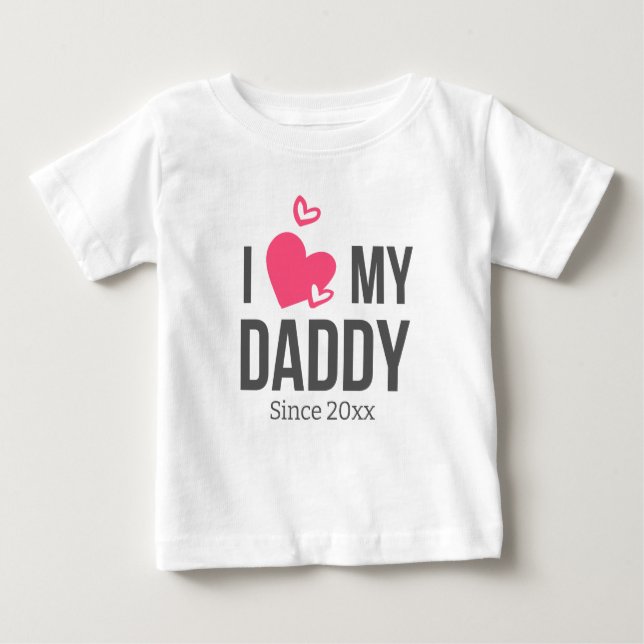 CAMISETA PARA BEBÊ EU AMO O MEU BEBÊ PAI ROUPAS TEXTO PERSONALIZADO (Frente)