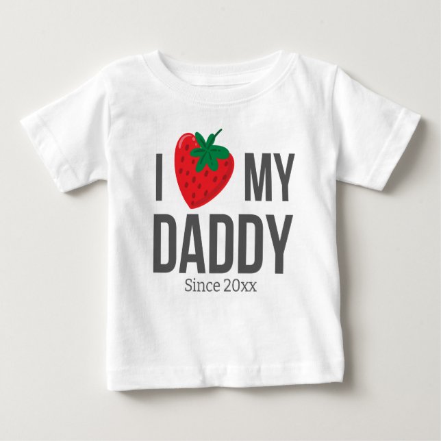 CAMISETA PARA BEBÊ EU AMO O MEU BEBÊ PAI ROUPAS TEXTO PERSONALIZADO (Frente)