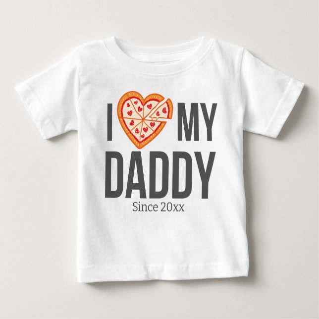 CAMISETA PARA BEBÊ EU AMO O MEU BEBÊ PAI ROUPAS TEXTO PERSONALIZADO (Frente)