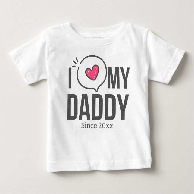 CAMISETA PARA BEBÊ EU AMO O MEU BEBÊ PAI ROUPAS TEXTO PERSONALIZADO (Frente)
