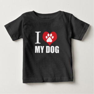 Camiseta Para Bebê Eu amo o meu cachorro T-Shirt