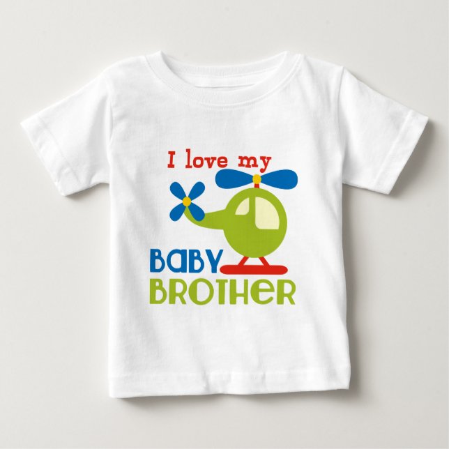 Camiseta Para Bebê Eu amo o meu irmão bebê (Frente)