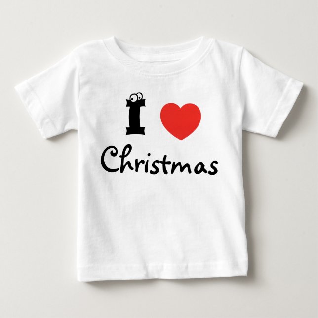 Camiseta Para Bebê Eu amo o Natal (Frente)