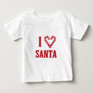 Camiseta Para Bebê Eu amo o papai noel