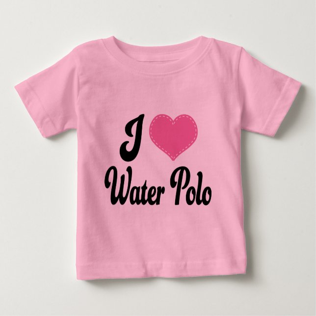 Camiseta Para Bebê Eu amo o pólo aquático (do coração) (Frente)