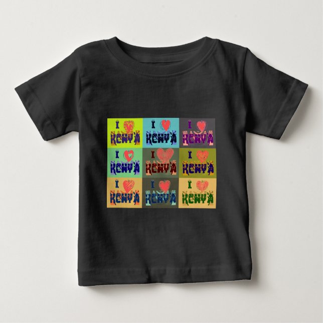 Camiseta Para Bebê Eu amo o Quênia.png (Frente)