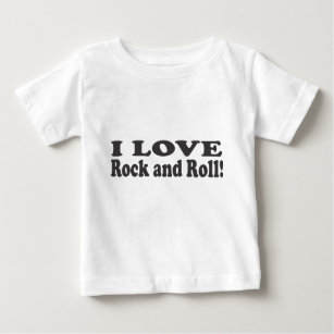 Camiseta Para Bebê Eu amo o rock and roll!
