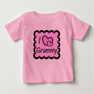 Camiseta Para Bebê Eu amo o t-shirt bonito de Grammy