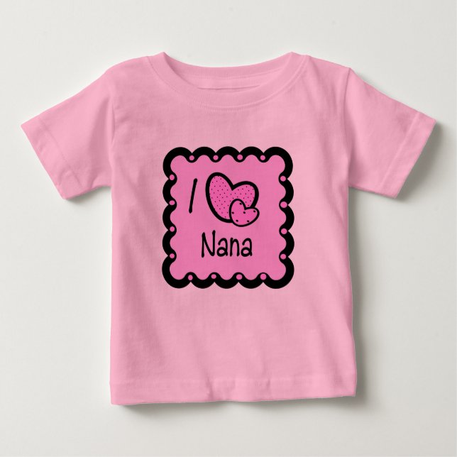 Camiseta Para Bebê Eu amo o t-shirt bonito de Nana (Frente)