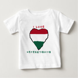 Camiseta Para Bebê Eu amo o t-shirt da criança de Keresztanya