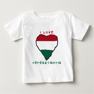 Camiseta Para Bebê Eu amo o t-shirt da criança de Keresztanya