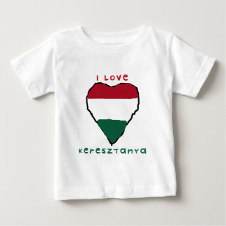 Camiseta Para Bebê Eu amo o t-shirt da criança de Keresztanya